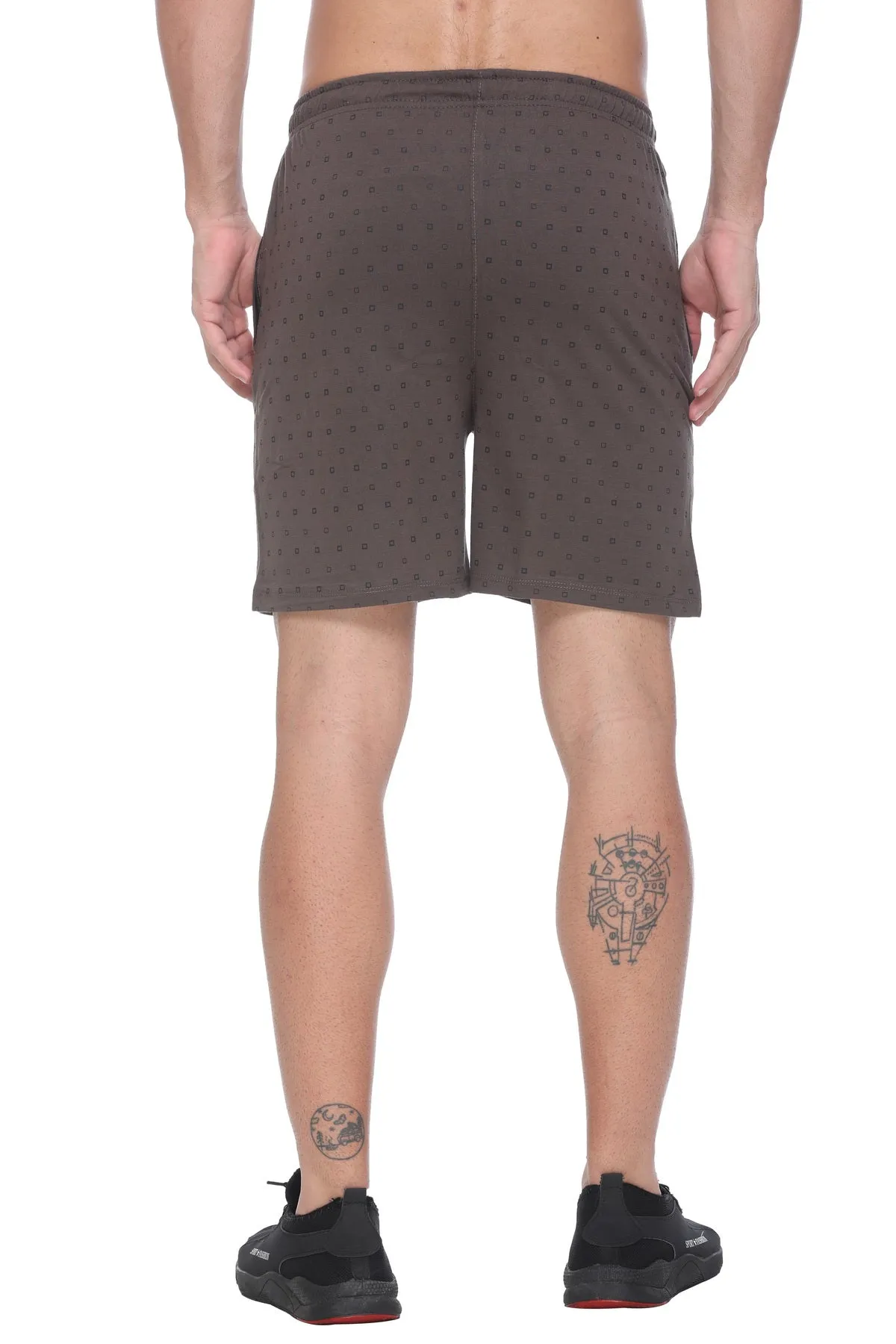 Printed Cotton Shorts for Boys & Men (Cambridge Brown)