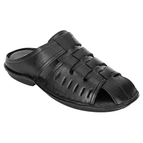 SeeandWear Men Leather Black Sandal