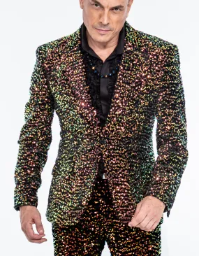 sequin blazer men, gold/black