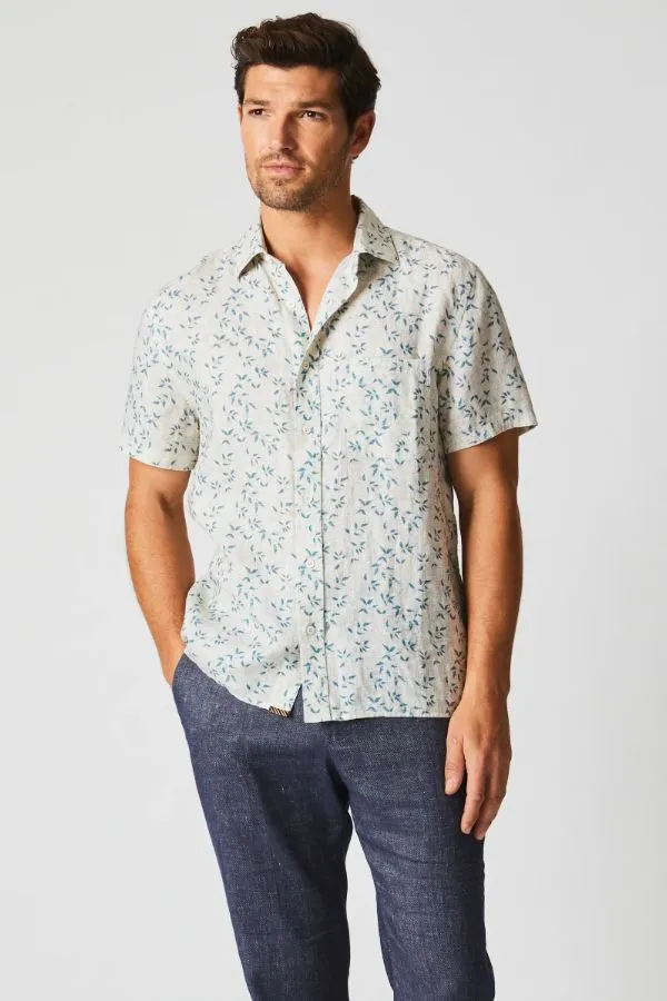 Short Sleeve Hatch Linen Treme Shirt