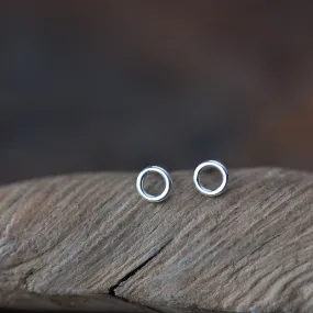 Teeny Tiny Circle Stud Earrings, 4.5mm