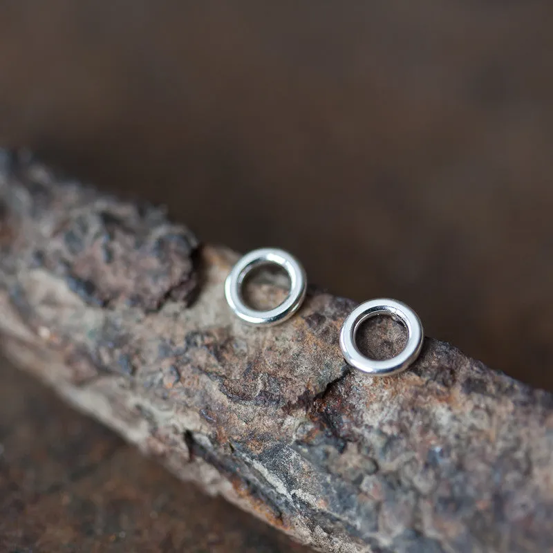 Teeny Tiny Circle Stud Earrings, 4.5mm