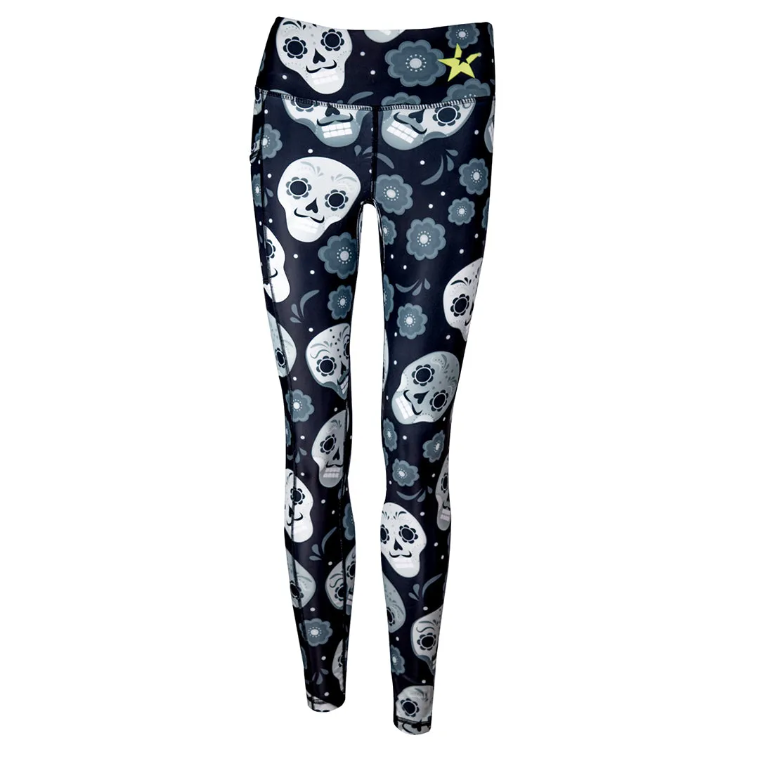 Unisex Leggings | Black Skulls