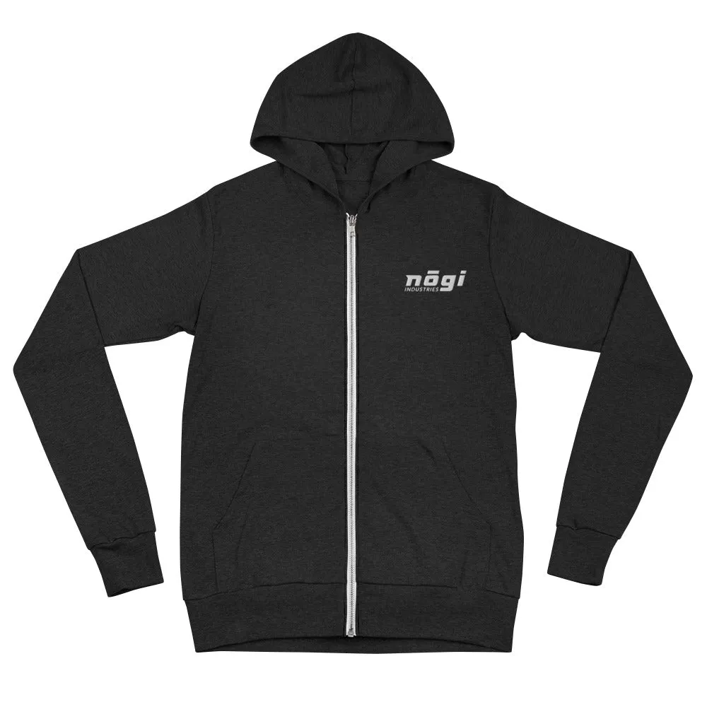 Unisex Zip Logo Lightweight Embroidered Hoodie