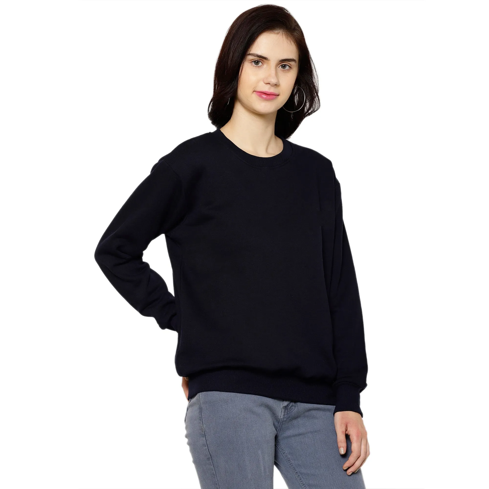 Vimal Jonney Fleece Round Neck Sweatshirt for Women