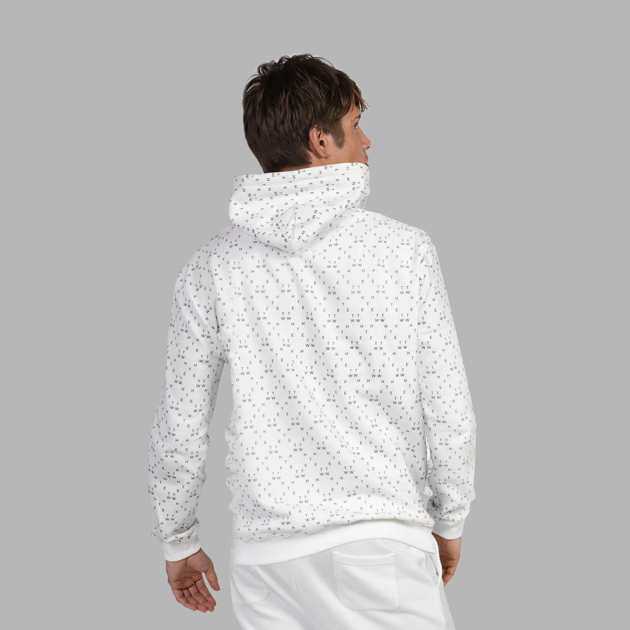 Whte Monogram Hoodie