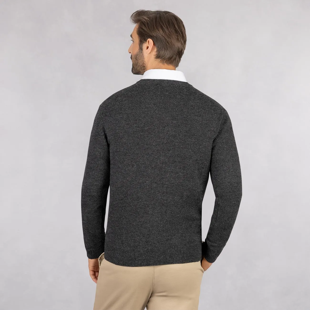 Wool Pullover V Neck Men